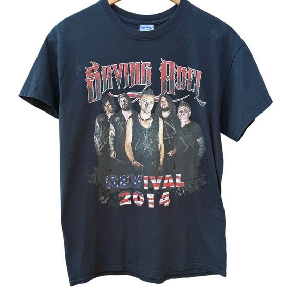 Saving Abel 2014 Revival Tennissippi Hard Rock Metal Tour black shirt Sz Medium - Picture 1 of 7